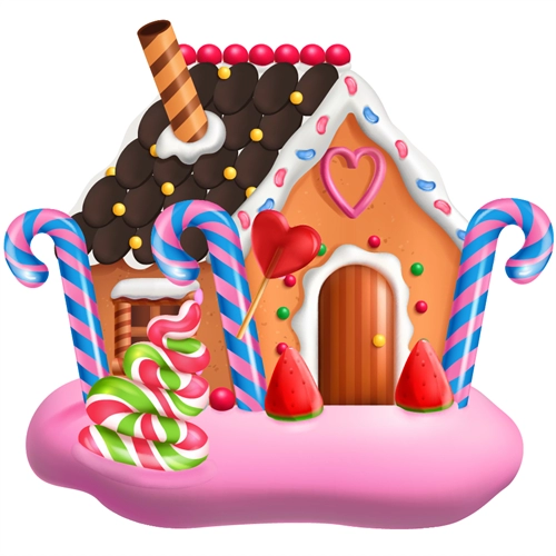 Candyland Theme Gingerbread House Transparent Sticker